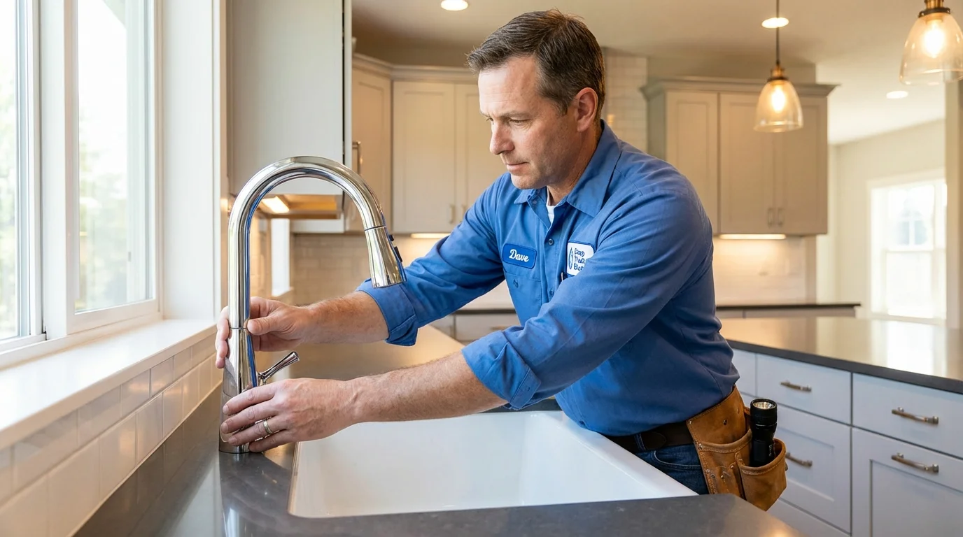 Kitchen faucet installation by Johns Plumbing LLC in Harkers Island